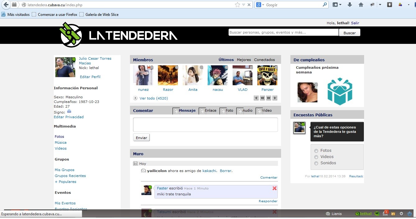 Captura de pantalla de La Tendedera.