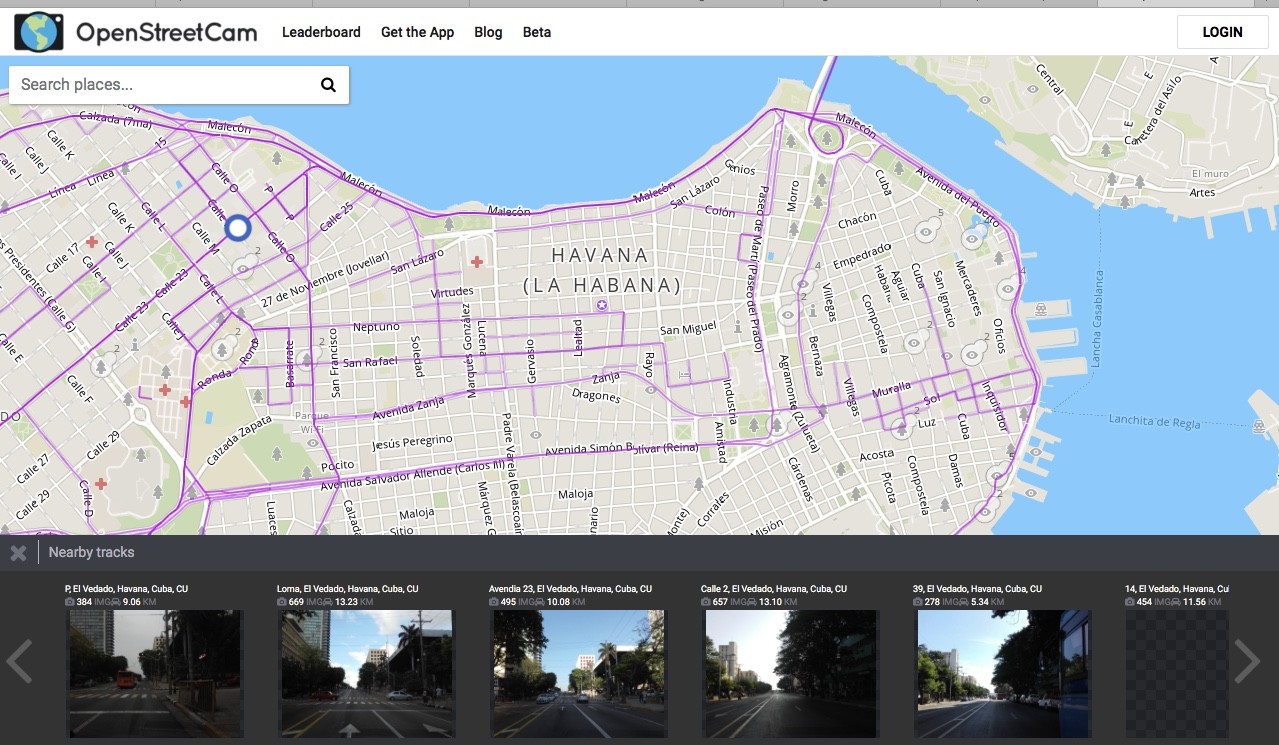 Imagen muestra mapa de La Habana en la plataforma Open Street Map