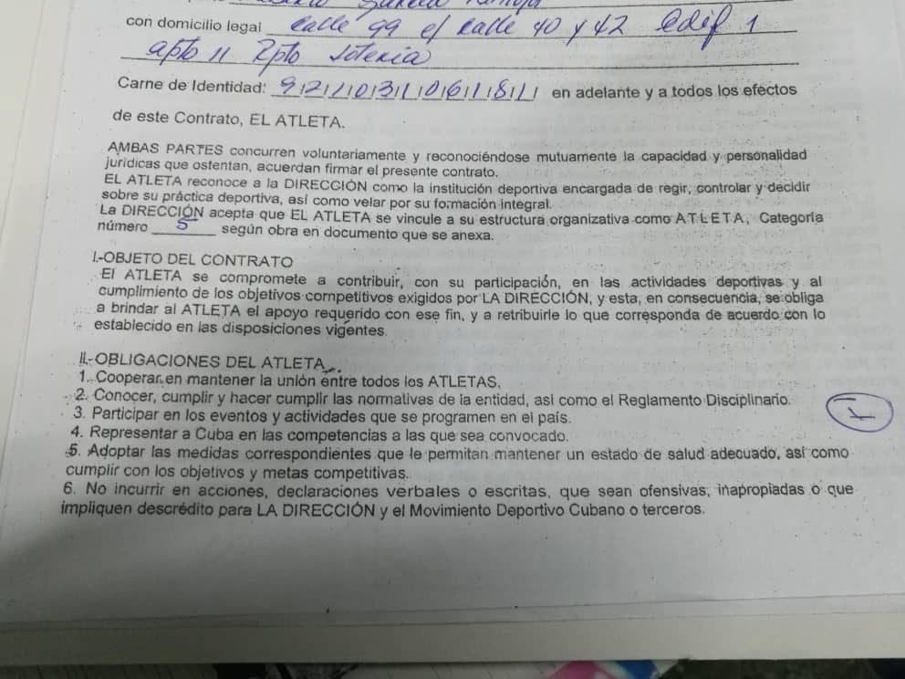 Fragmento del contrato