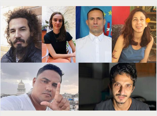 Foto de artistas, activistas y periodistas cubanos
