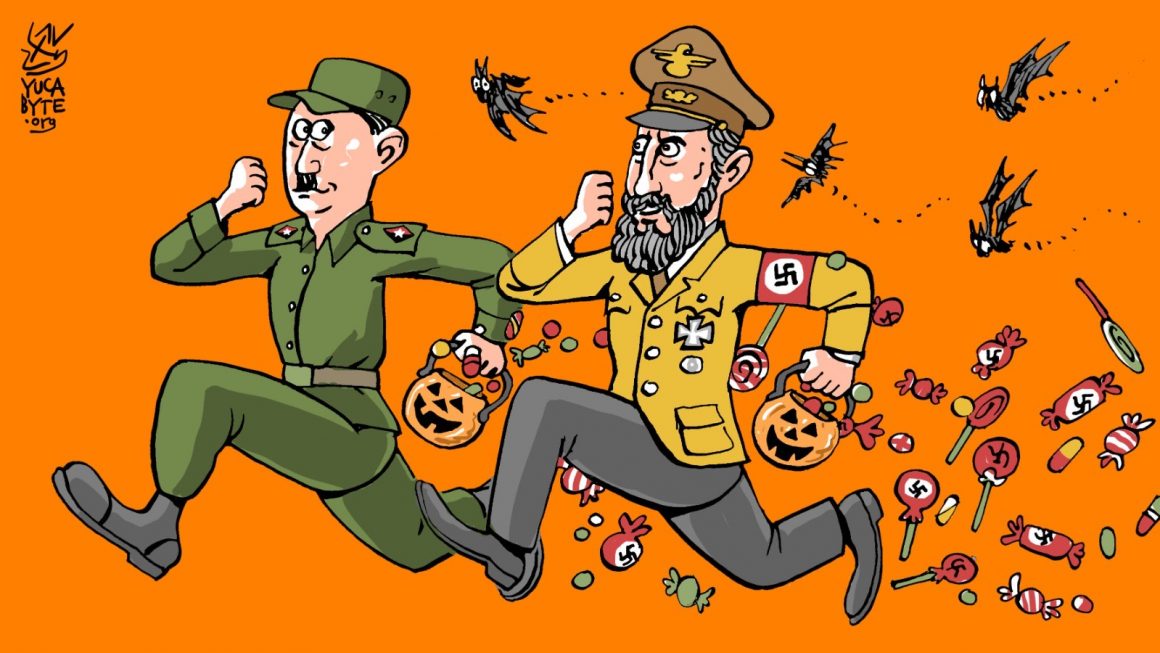 Fidel y Hitler van de Halloween